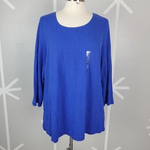 NWT Plus Size 1X Blue Karen Scott Top